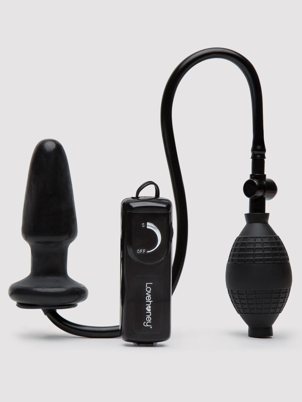 Lovehoney Vibrating Inflatable Butt Plug 4.5 Inch, Black