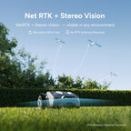 R55 Robot Lawn Mower Wire Free, Robotic Mower for Up to 0.4 Acre | NetRTK &amp; Stereo Vision, 3 Mowing Modes, AI Obstacle Avoidance, 5.5H Runtime, 25°(46%) Slope, 30-zone app Control
