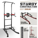 INTEY Power Tower Workout Dip Station Pull Up Bar for Home Gym Strength Training Fitness Equipment 2021 Newer Version