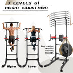 INTEY Power Tower Workout Dip Station Pull Up Bar for Home Gym Strength Training Fitness Equipment 2021 Newer Version
