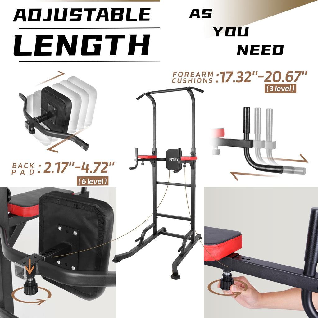 INTEY Power Tower Workout Dip Station Pull Up Bar for Home Gym Strength Training Fitness Equipment 2021 Newer Version