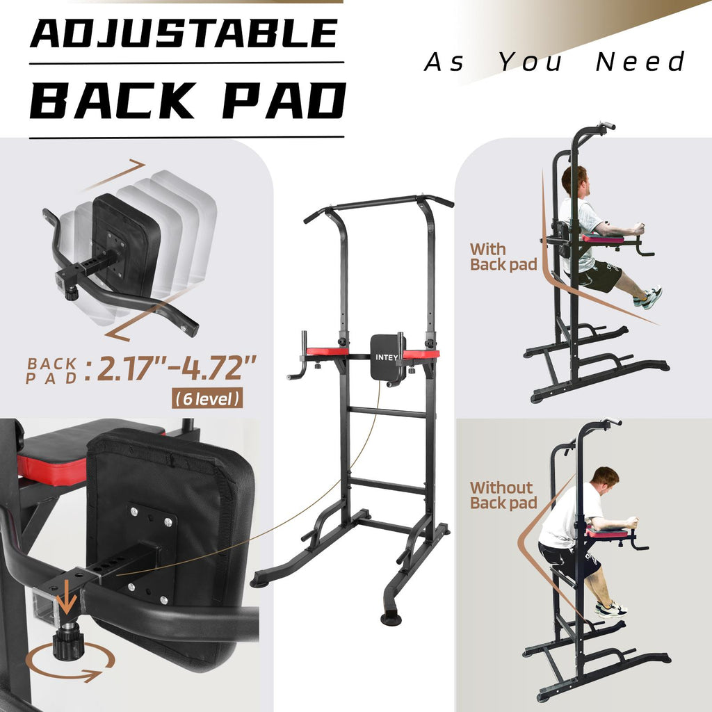 INTEY Power Tower Workout Dip Station Pull Up Bar for Home Gym Strength Training Fitness Equipment 2021 Newer Version