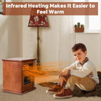LifePlus 1500W Electric Infrared Quartz Indoor Space Heater W/ LED Digital Screen, Remote Control, 12H Timer