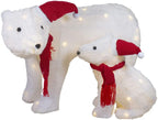Uncommon 2 LED Lighted Chenille Polar Bears Outdoor Christmas Decorations ● SellerDirect220