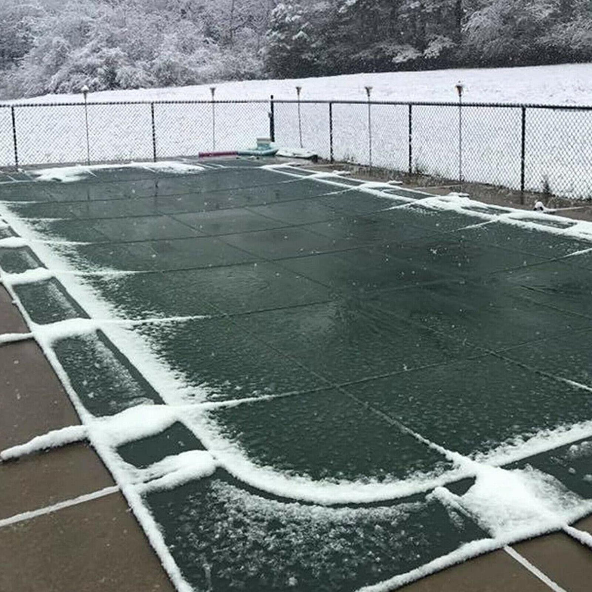 winter swimming pool cover safety cover rectangle inground pool mesh