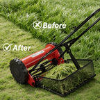 16-Inch Cordless Push Reel Lawn Mower, 5-Blade Walk-Behind Manual Grass Cutter with Steel Frame, Adjustable Cutting Height, Soft Grip Handle &amp; 7.9-Gallon Grass Catcher