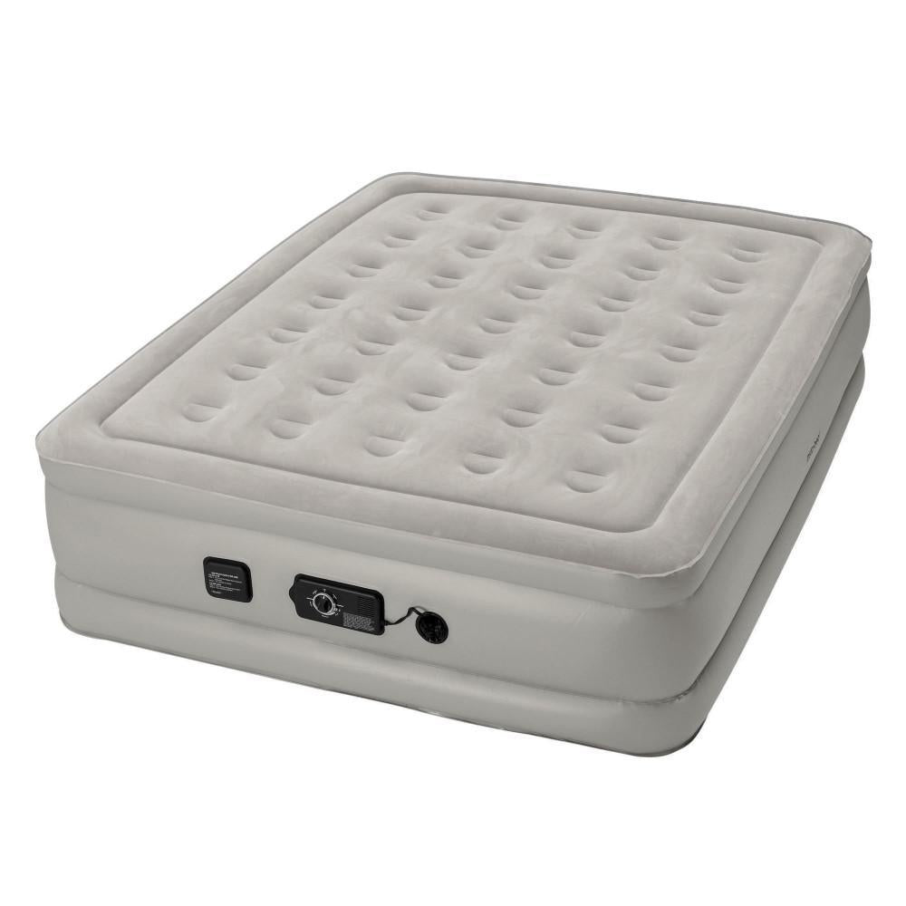 19 in. Queen Raised Air Mattress Airbed with -in Never Flat Pump