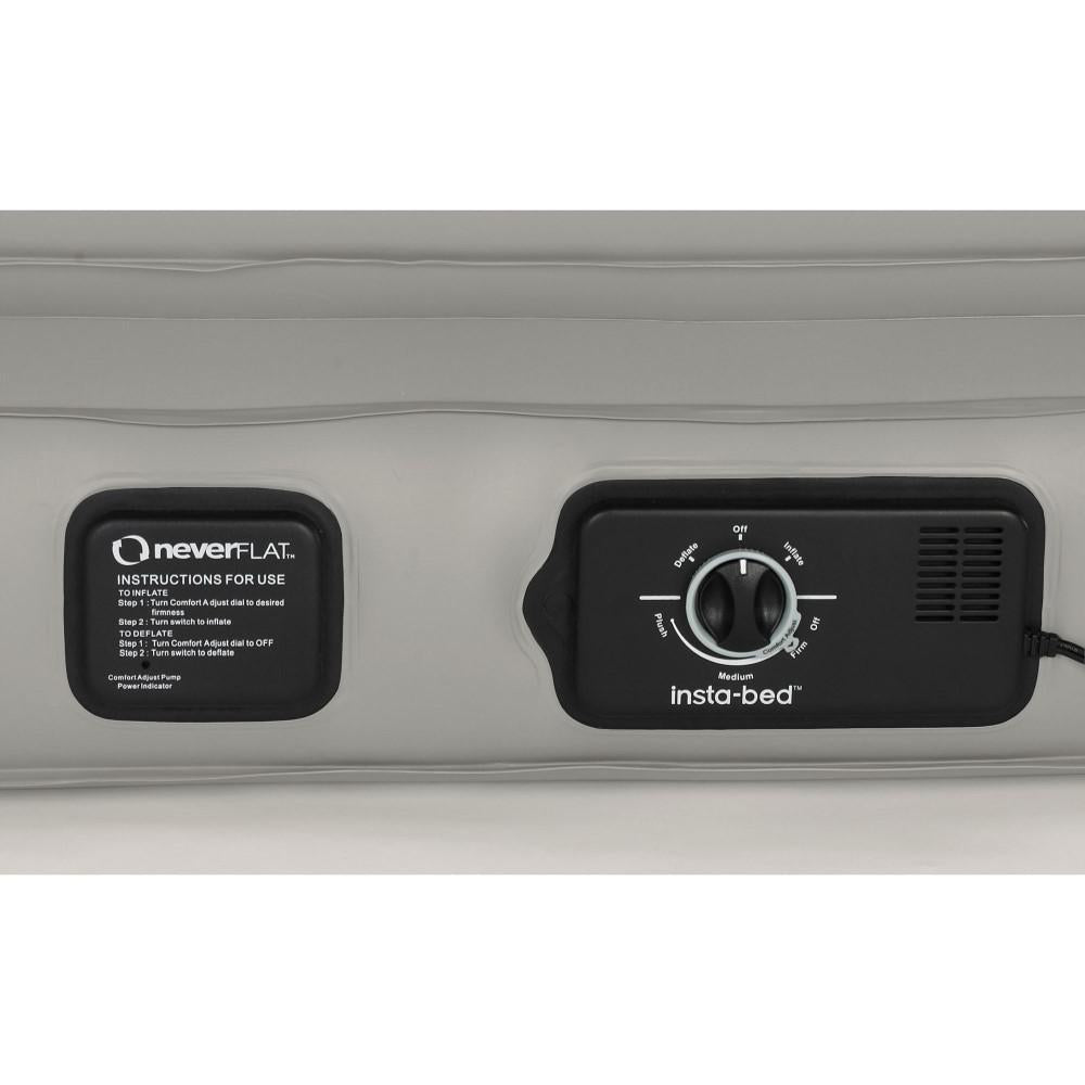 19 in. Queen Raised Air Mattress Airbed with -in Never Flat Pump