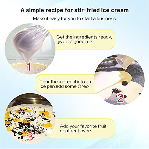 Commercial ETL certificated 21"x21" Single Square Pan Fried Ice Cream Machine, Frozen Yogurt Roll Ice Cream Machine, Fry Ice Cream Roll Machine-auto defrost