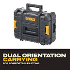 Tool Box TSTAK II, 13 In. Flat Top Tool StoraCase, Stackable Organizer Hard Case Portable Toolbox, Heavy Duty, Holds Up To 66 lbs (DWST17807)