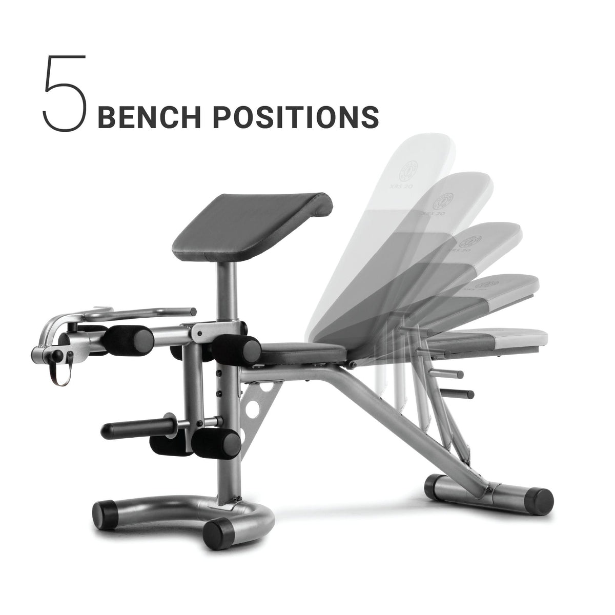 Weider XRS 20 Adjustable Olympic Bench with Removable Preacher Pad, 610 Lb. Weight Limit