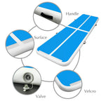 Fbsport Blue 4m/13ft Inflatable Air Track Tumbling Gymnastic Mat Floor Home Training W/ Pump Newest