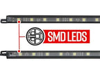 2pc White Truck Tool Box LED Lighting Kit for Work & Utility Trucks | Universal Fitment 12" Tubes Install Inside Lid & Shine Down on Tools, Includes Magnetic Power Switch for Automatic On/Off