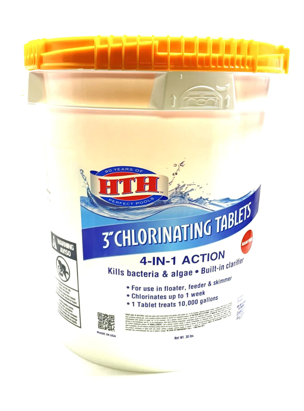 hth 3" chlorine tablets for swimming pools, 30 lbs.