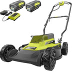 RYOBI Push Lawn Mower 18 in. 40-V 2-in-1 4.0 Ah Battery Charger Li-Ion Cordless