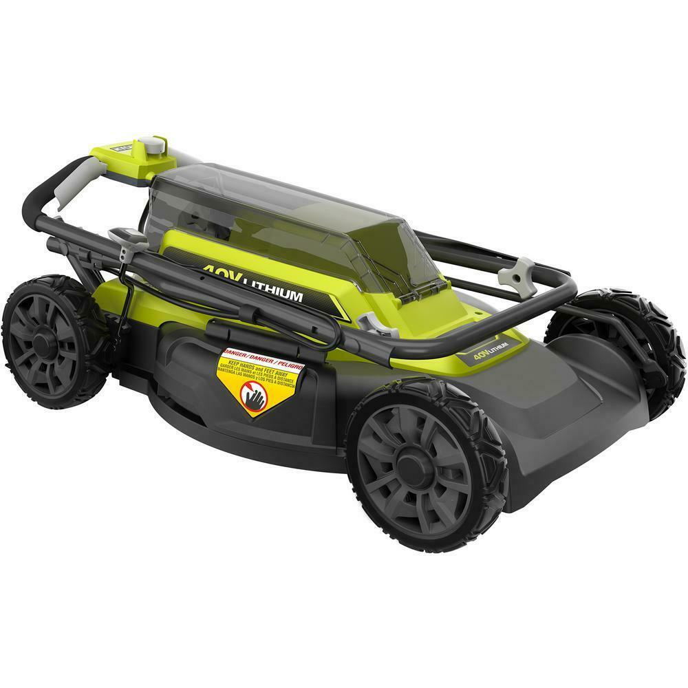 RYOBI Push Lawn Mower 18 in. 40-V 2-in-1 4.0 Ah Battery Charger Li-Ion Cordless