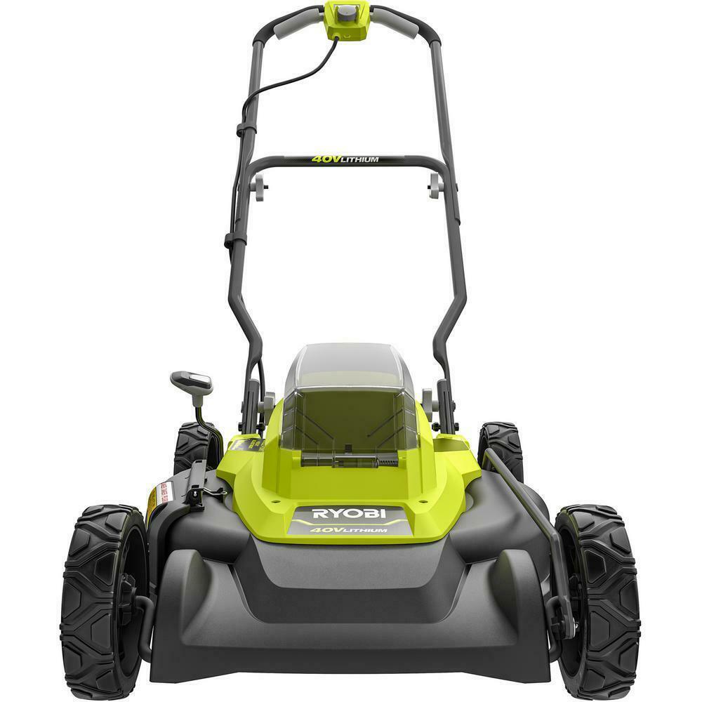 RYOBI Push Lawn Mower 18 in. 40-V 2-in-1 4.0 Ah Battery Charger Li-Ion Cordless