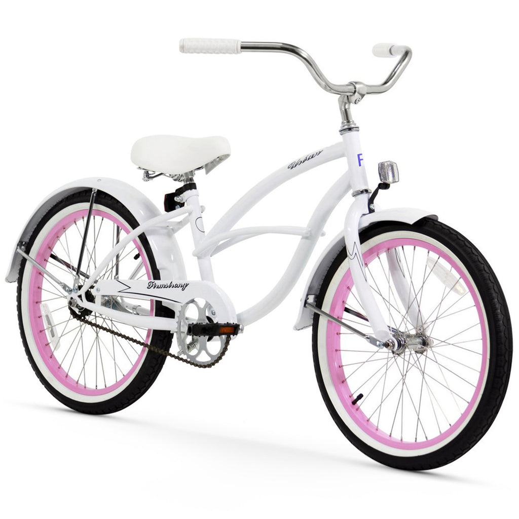 Firmstrong Urban Girl, 20", Girl's, Single Speed, White/Pink