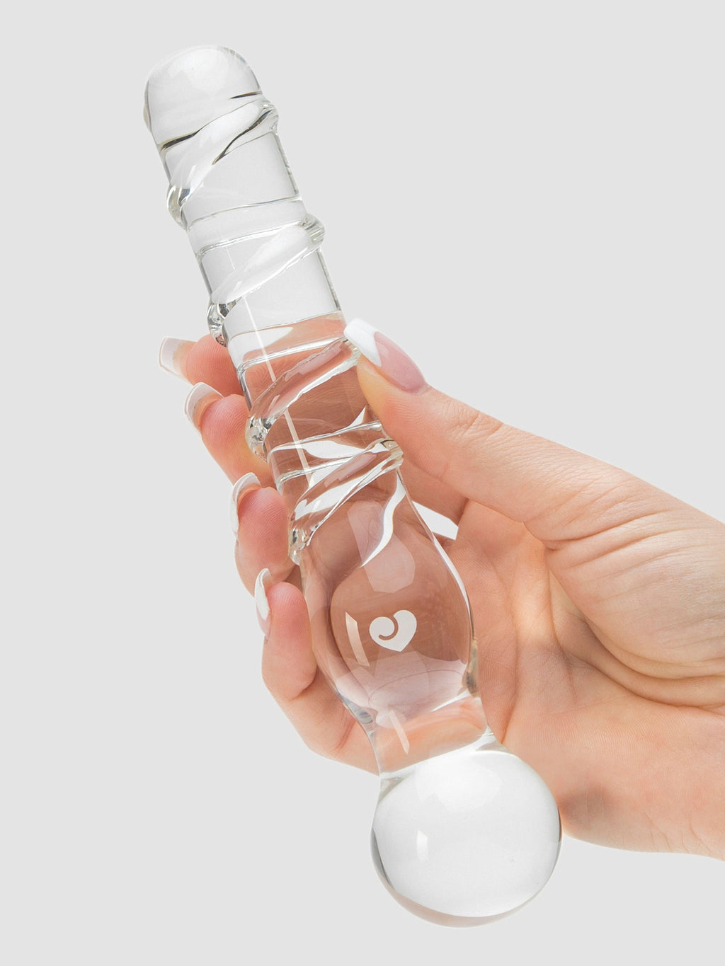Lovehoney Textured Sensual Glass Dildo, Clear