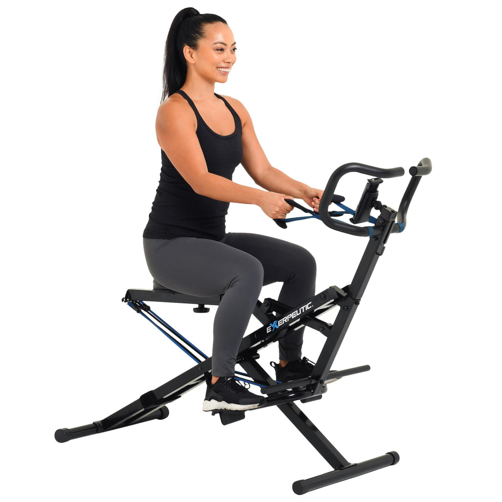 Exerpeutic Tug-N-Tight Squat LeveraRowing Machine with MyCloudFitness App