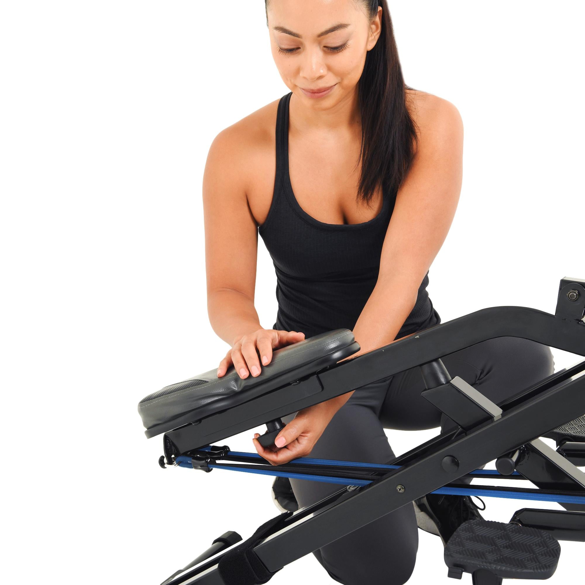 Exerpeutic Tug-N-Tight Squat LeveraRowing Machine with MyCloudFitness App