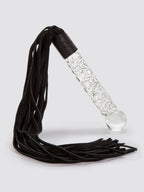 Icicles No 38 Glass Dildo with Leather Flogger, Clear