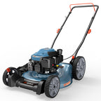 144 cc Gas Lawn Mower, 21 inch 2-in-1 Push with Mulching and Side Discharge, 4-Cycle Engine, 6 Position Cutting Height Adjustment for Yard and Garden