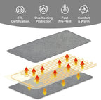 Kamileo Electric Blanket Queen Size Dual Control 84x90 Inch, Heated Blanket Soft Flannel, Heating Blanket 10 Heating Levels, 1-12 Hours Timed Off, Machine Washable