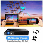 eug travel wifi size dlp projector 3d hd home cinema airplay miracast 7000:1 tv