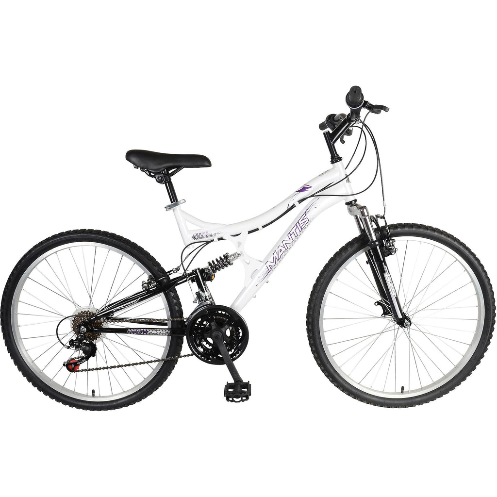 Mantis Orchid 26 In. Full Suspension Bicycle, White Pearl and Purple