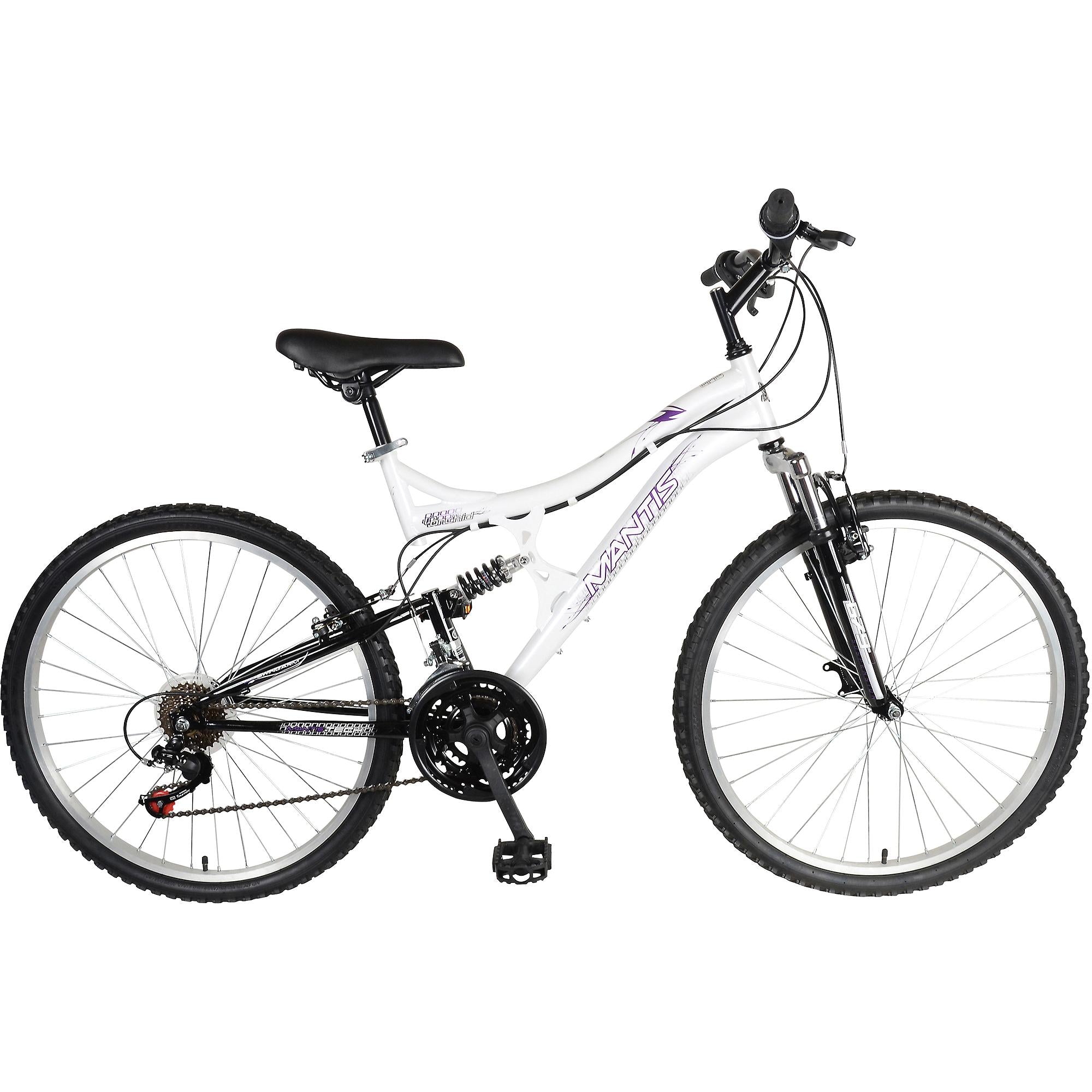 Mantis Orchid 26 In. Full Suspension Bicycle, White Pearl and Purple