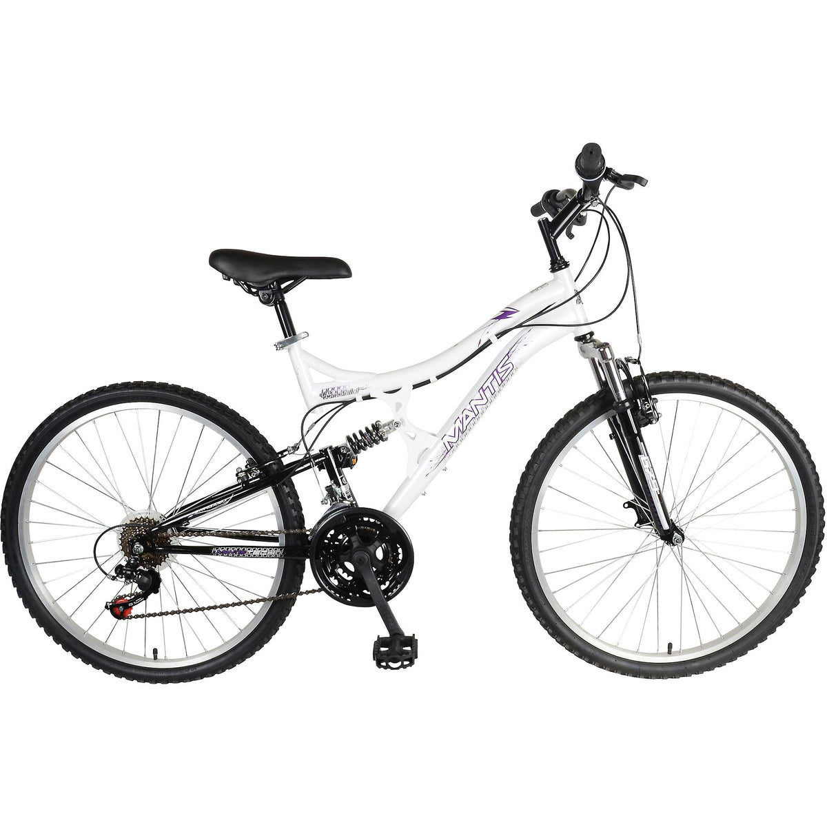 Mantis Orchid 26 In. Full Suspension Bicycle, White Pearl and Purple