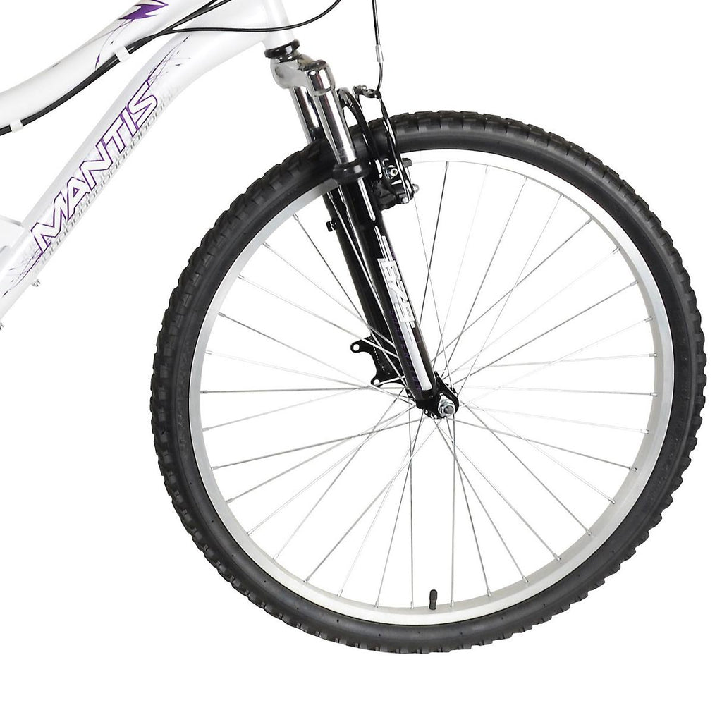 Mantis Orchid 26 In. Full Suspension Bicycle, White Pearl and Purple