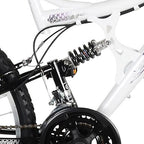 Mantis Orchid 26 In. Full Suspension Bicycle, White Pearl and Purple