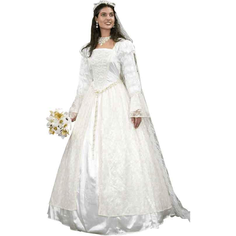 Renaissance Wedding Gown and Veil, size: Medium by Medieval Collectibles