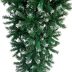 7.4ft Upside Down Green Christmas Tree with LED Warm White Lights Easy Assembly