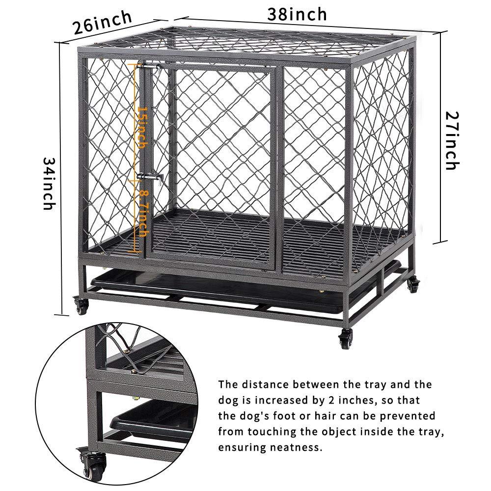 LUCKUP  Heavy Duty Dog CaStrong Metal Kennel