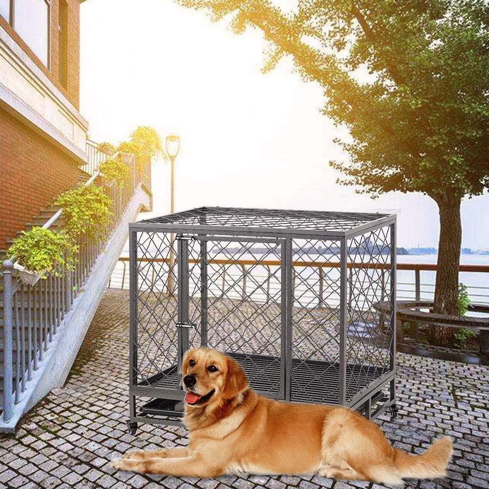 LUCKUP  Heavy Duty Dog CaStrong Metal Kennel