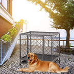 LUCKUP  Heavy Duty Dog CaStrong Metal Kennel