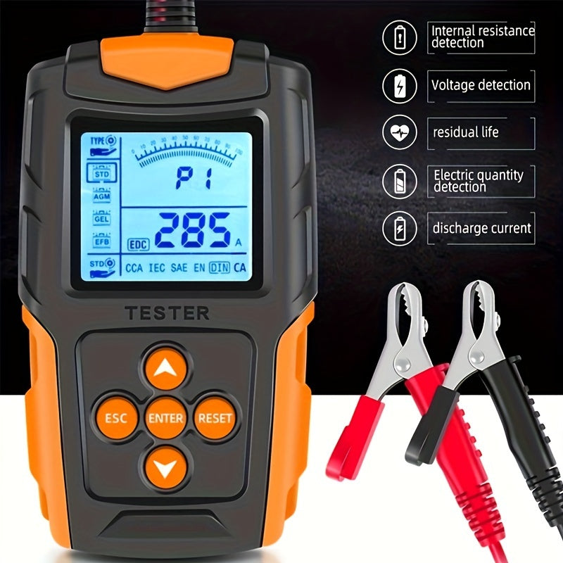 12V/24V Automotive Battery & Alternator Tester - Digital Analyzer for Cran& Charging Systems - Test Ran3Ah - 200Ah