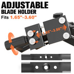 Lawn Mower Blade Sharpener, 15°–45° Adjustable Lawnmower Blade Sharpener, Fits 1.65"–3.60" Mower Blades, Use with Angle Grinder, Precision Lawn Mower Blade Sharpening Tool