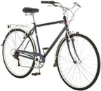 Schwinn Wayfarer Adult Bike Hybrid Retro-Styled Cruiser, 18-Inch/Medium Steel Step-Over Frame, 7-Speed Drivetrain, Rear Rack, 700C Wheels, Blue