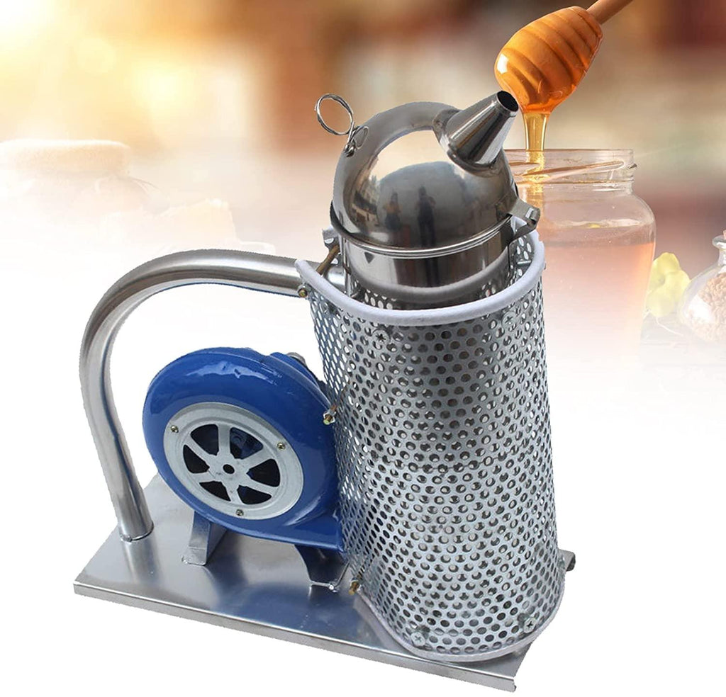 lacovoni stainless steel smoke machine, beekeeping equipments tools, beekeeping smoker -bee hive smoker, with heat shield protection board iron beekeeping equipment