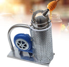 lacovoni stainless steel smoke machine, beekeeping equipments tools, beekeeping smoker -bee hive smoker, with heat shield protection board iron beekeeping equipment