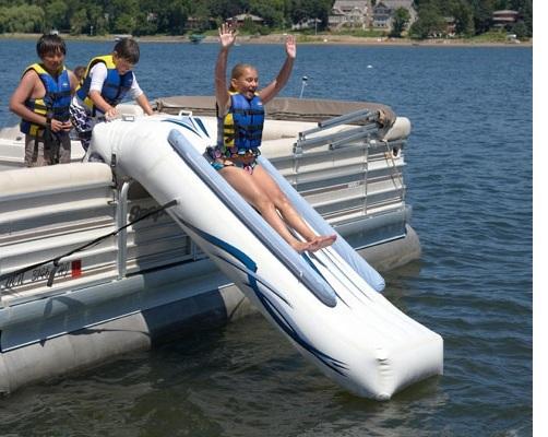 Rave Sports 00001 Pontoon Boat 10' Inflatable Water Slide w/ Warranty &amp; Pump