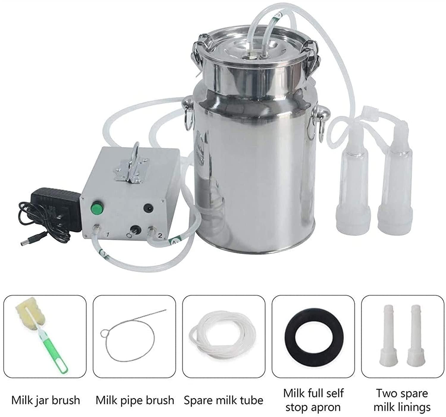 qlwy-mq cow goat milking machine, large suction pulsation charging electric milking machine vacuum pump accessories farm supplies for cows cattle or sheep optional (color : sheep, size : 7l)