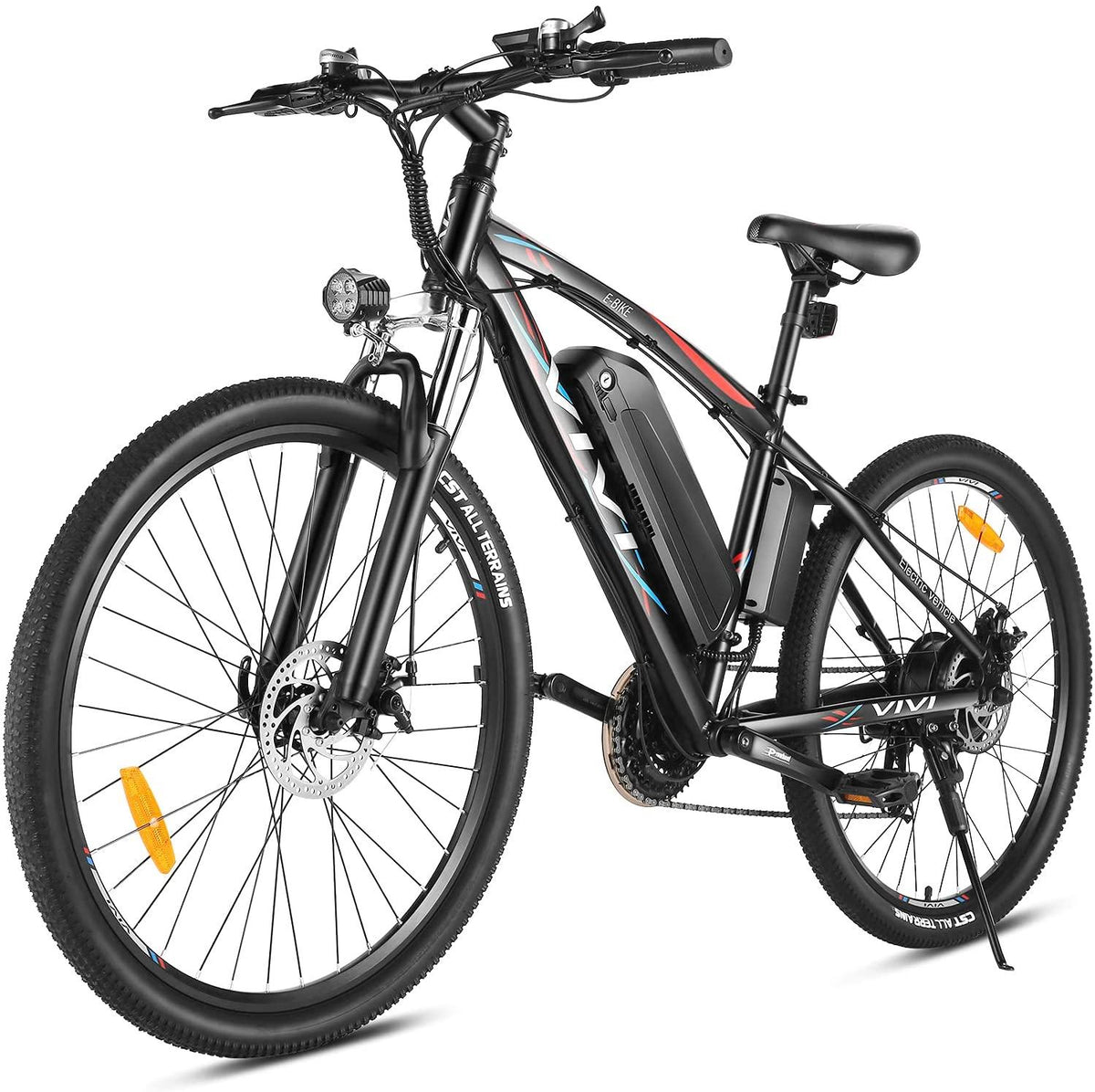 VIVI 27.5'' Electric Bike 500W Electric Mountain Bike, 48V Ebike with 10.4Ah Removable Lithium-Ion Battery,  21-Speed Gear Electric Bicycles, Dual Disc Brakes &amp; Front Suspension Fork