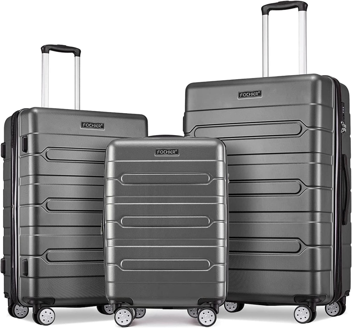 Fochier 3 Piece Expandable Luggage Set with TSA Lock, Hard Shell Rolling Suitcase Set with 4 Spinner Wheels for Women Man , 20 24 28 Inch