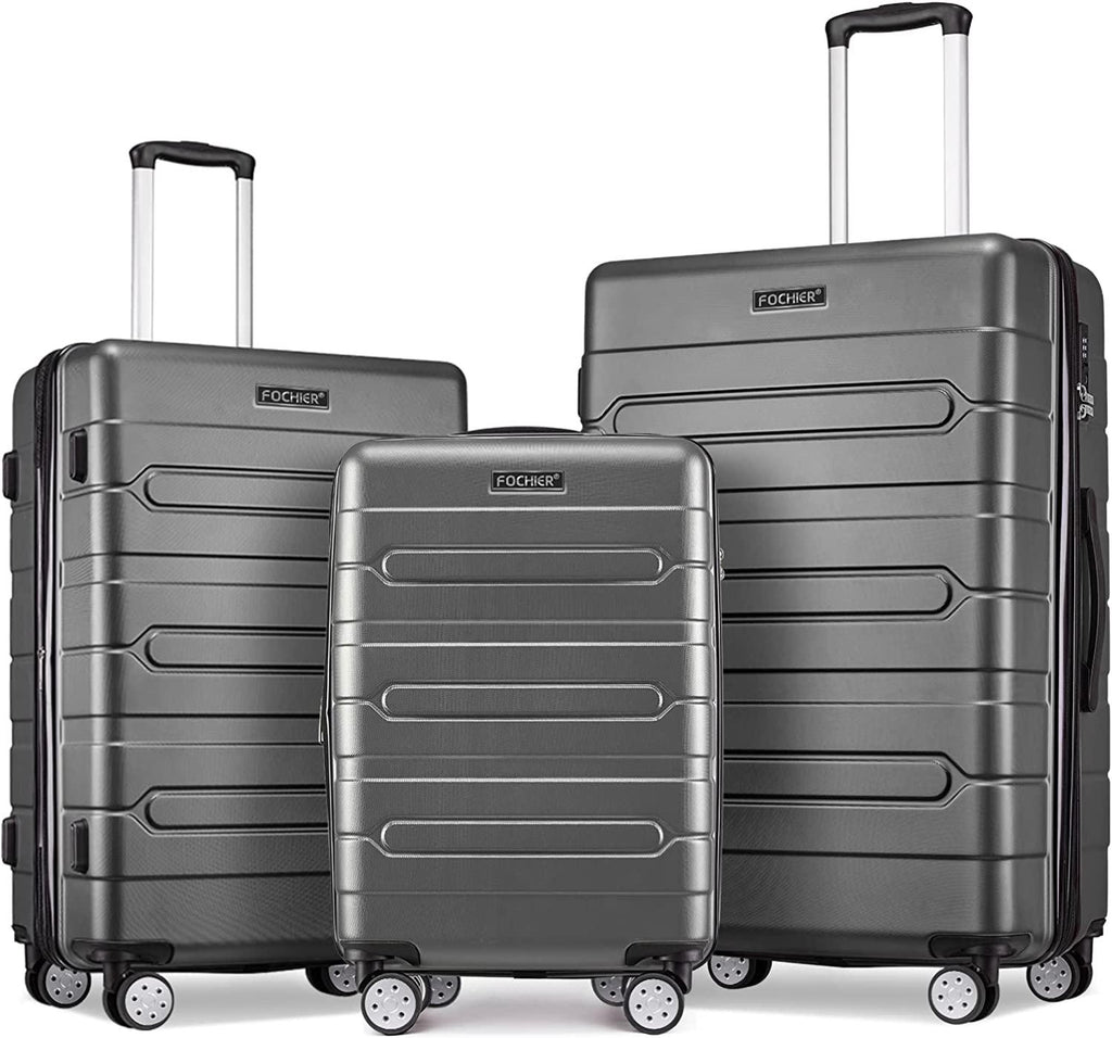 Fochier 3 Piece Expandable Luggage Set with TSA Lock, Hard Shell Rolling Suitcase Set with 4 Spinner Wheels for Women Man , 20 24 28 Inch
