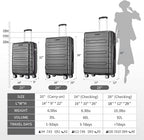 Fochier 3 Piece Expandable Luggage Set with TSA Lock, Hard Shell Rolling Suitcase Set with 4 Spinner Wheels for Women Man , 20 24 28 Inch